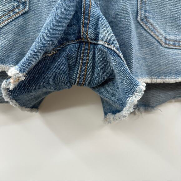 Knox Rose‎ Light Wash Embroidered Side Pockets Raw Hem Mid Rise Shorts Sz 10 NEW - Picture 5 of 10